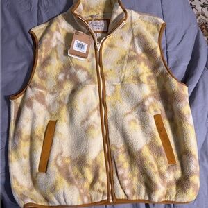 Toad&Co Yellow and Brown Tie-Dye Fleece Vest